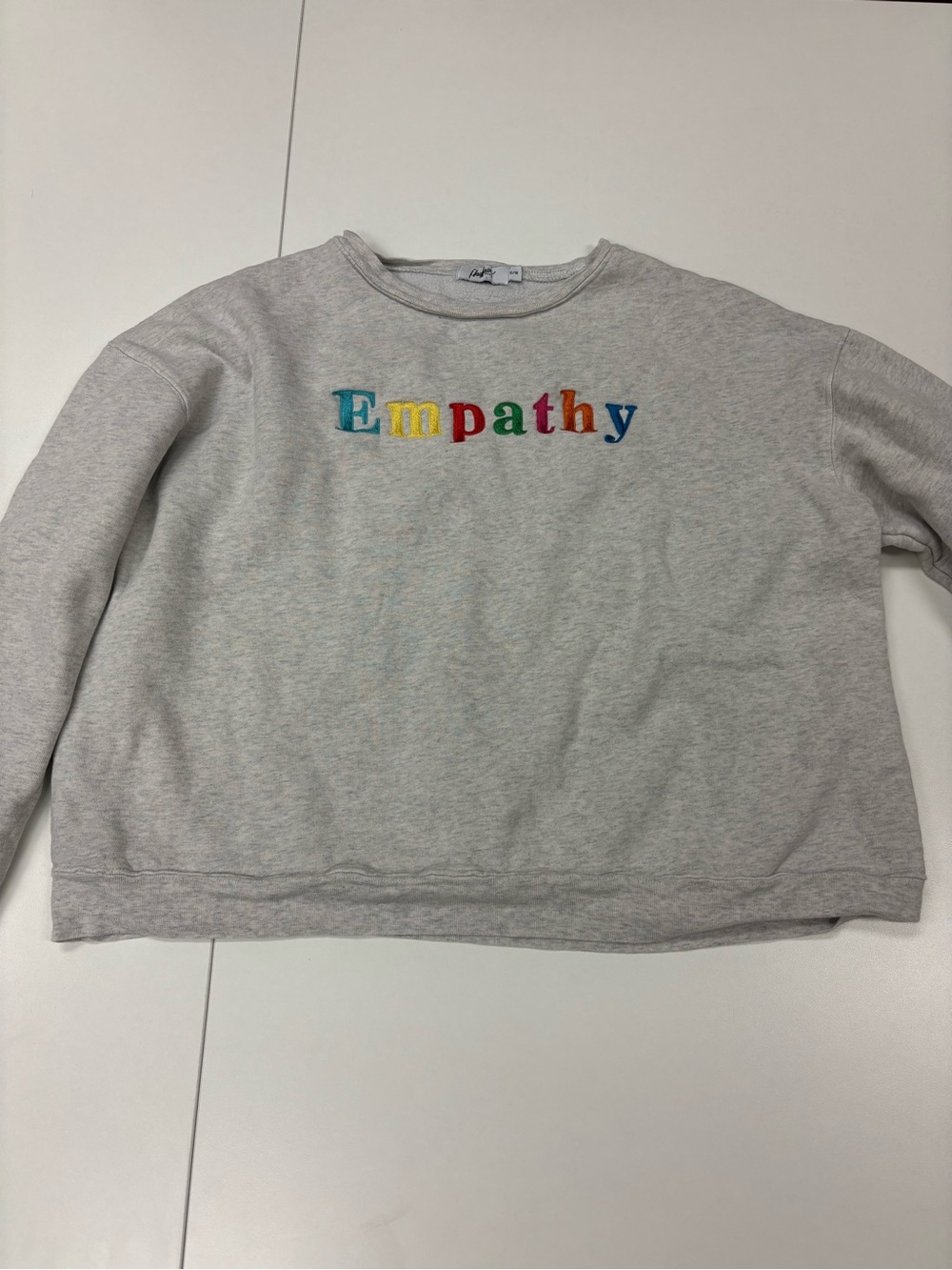'Empathy' Sweatshirt with Multicolor Embroidery